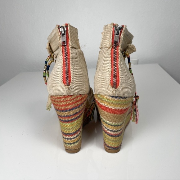 BKE Sole, colorful boho summer fabric wedge estimated sz. 8 - Picture 8 of 13
